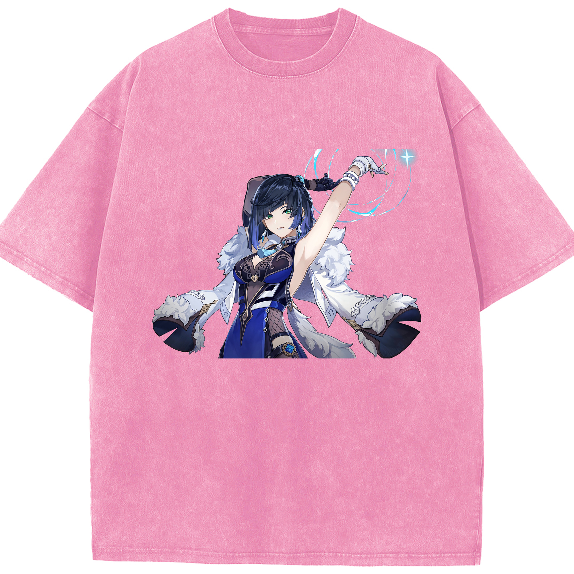 げんし神 夜兰 やらん genshin Yaran 綿100% ヴィンテージ風 半袖Tシャツ（フロントプリント）